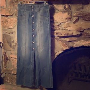 7 for all Mankind High waisted denim maxi skirt